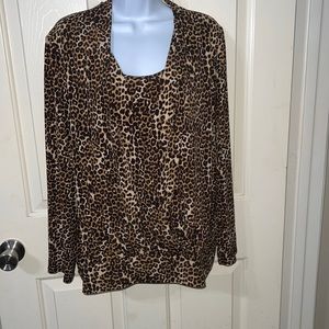Leopard Layered Look Blouse